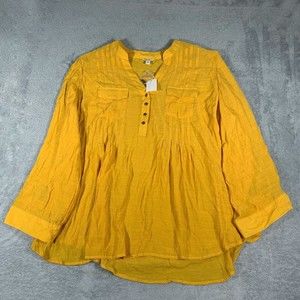 Cato Est 1946 NWT Yellow Latch Sleeve Ouse Plus Size 26W/28W Womens
